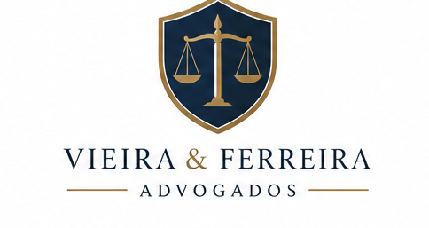 Logo Vieira & Ferreira — Brasão com Balança