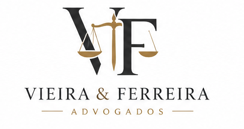 Logo Vieira & Ferreira — Monograma com Balança Sobreposta