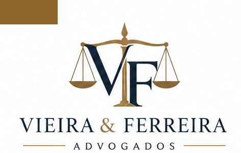 Logo Vieira & Ferreira — Monograma Compacto com Balança