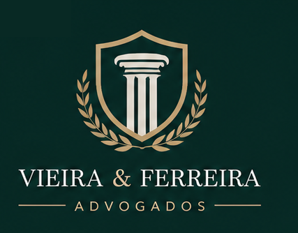 Logo Vieira & Ferreira — Brasão com Coluna e Louros