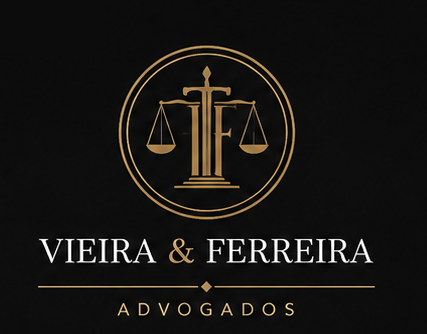 Logo Vieira & Ferreira — Selo Preto e Dourado
