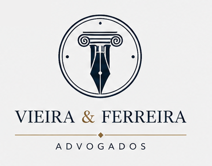 Logo Vieira & Ferreira — Selo com Coluna